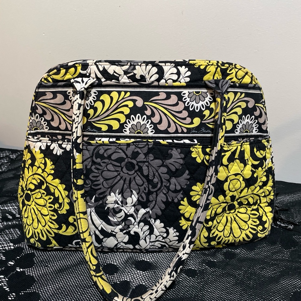 Vera Bradley Baroque Quilted Purse Bag Used Blue Stain in Lining Vintage